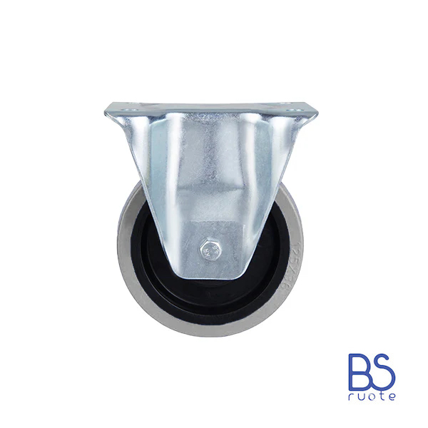 Ruote in gomma elastica | SUPPORTO | PIASTRA | GRIGIA | Scorrimento cuscinetti a sfera - immagine 2