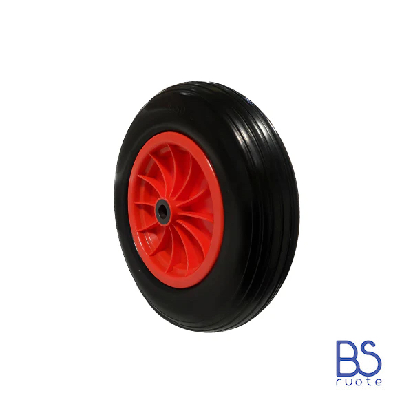 Ruota antiforatura PER CARRIOLE | Carrelli NAUTICI | Nucleo in plastica | 14ìx3.50-8 | 360x85 | Battistrada A | Foro a boccola o gabbia a rullini di 20 mm - immagine 2