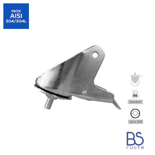 Supporti a piastra in ACCIAIO INOX | ROTANTE e rotante con FRENO | Applicazioni industriali | Portata fino a 350 Kg | Per ruota Ø fino 200 - immagine 16