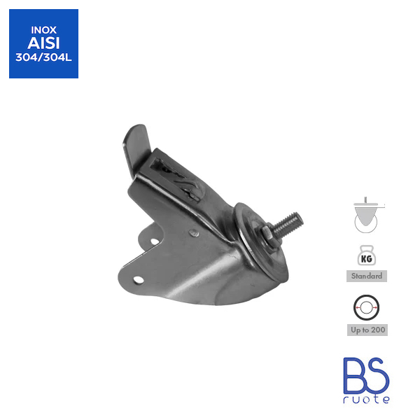 Supporti a piastra in ACCIAIO INOX | ROTANTE e rotante con FRENO | Applicazioni industriali | Portata fino a 350 Kg | Per ruota Ø fino 200 - immagine 13