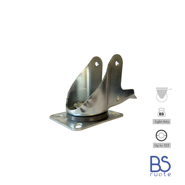 Supporti per carichi LEGGERI con piastra | FISSA | GIREVOLE | GIREVOLE con FRENO | Acciaio zincato | Per ruota tipo industriale Ø fino a 125 | Portata fino a 180 Kg - immagine 12