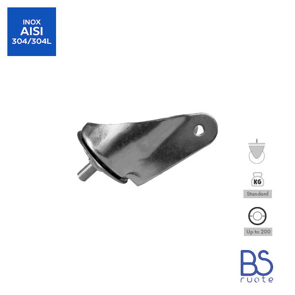 Supporti a piastra in ACCIAIO INOX | ROTANTE e rotante con FRENO | Applicazioni industriali | Portata fino a 350 Kg | Per ruota Ø fino 200 - immagine 11