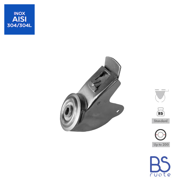 Supporti a piastra in ACCIAIO INOX | ROTANTE e rotante con FRENO | Applicazioni industriali | Portata fino a 350 Kg | Per ruota Ø fino 200 - immagine 10