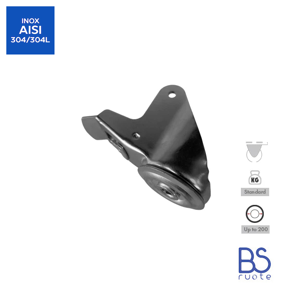 Supporti a piastra in ACCIAIO INOX | ROTANTE e rotante con FRENO | Applicazioni industriali | Portata fino a 350 Kg | Per ruota Ø fino 200 - immagine 9