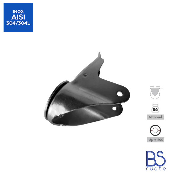Supporti a piastra in ACCIAIO INOX | ROTANTE e rotante con FRENO | Applicazioni industriali | Portata fino a 350 Kg | Per ruota Ø fino 200 - immagine 8