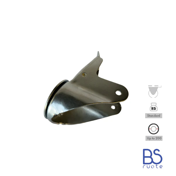 Supporti per carichi MEDI | Rotante con FRENO di tipo industriale | Acciaio zincato spessore 2,5/3 mm | Portata fino a 350 Kg | Per ruota Ø fino 200 supporto rotante con freno - immagine 6