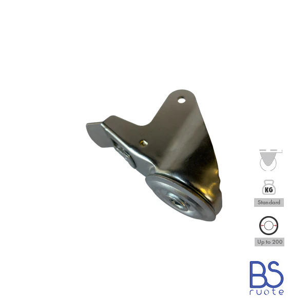Supporti per carichi MEDI | Rotante con FRENO di tipo industriale | Acciaio zincato spessore 2,5/3 mm | Portata fino a 350 Kg | Per ruota Ø fino 200 supporto rotante con freno - immagine 8