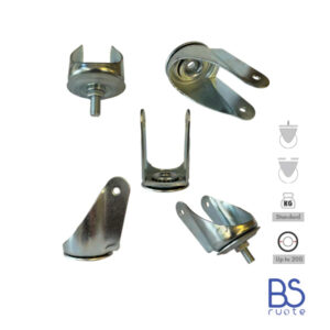 Supporti per carichi MEDI | Rotante di tipo industriale | Acciaio zincato spessore 2,5/3 mm | Portata fino a 350 Kg | Per ruota Ø fino 200 supporto rotante
