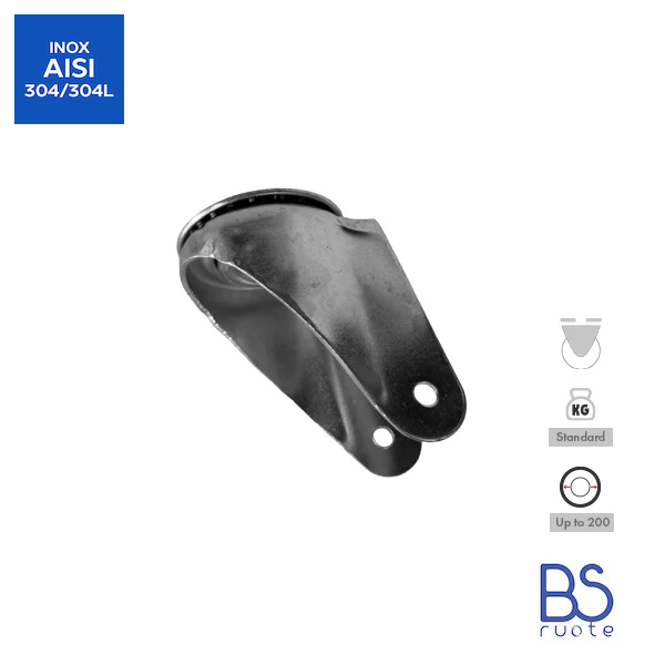 Supporti a piastra in ACCIAIO INOX | ROTANTE e rotante con FRENO | Applicazioni industriali | Portata fino a 350 Kg | Per ruota Ø fino 200 - immagine 6