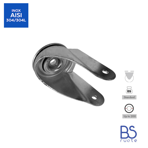 Supporti a piastra in ACCIAIO INOX | ROTANTE e rotante con FRENO | Applicazioni industriali | Portata fino a 350 Kg | Per ruota Ø fino 200 - immagine 5