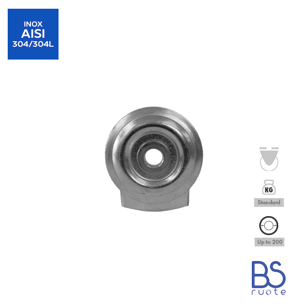 Supporti a piastra in ACCIAIO INOX | ROTANTE e rotante con FRENO | Applicazioni industriali | Portata fino a 350 Kg | Per ruota Ø fino 200 - immagine 3