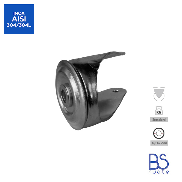 Supporti a piastra in ACCIAIO INOX | ROTANTE e rotante con FRENO | Applicazioni industriali | Portata fino a 350 Kg | Per ruota Ø fino 200 - immagine 4