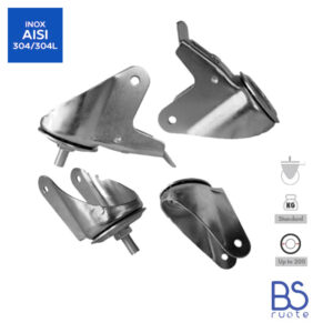 Supporti a piastra in ACCIAIO INOX | ROTANTE e rotante con FRENO | Applicazioni industriali | Portata fino a 350 Kg | Per ruota Ø fino 200