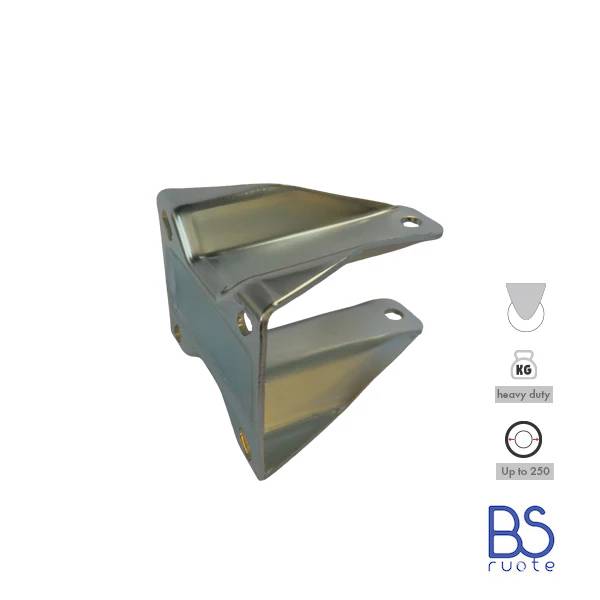 Supporti per carichi PESANTI | Piastra FISSA di tipo industriale | Acciaio zincato spessore 3/4 mm | Per ruota Ø fino 250 supporto fisso | Portata fino a 800 Kg - immagine 5