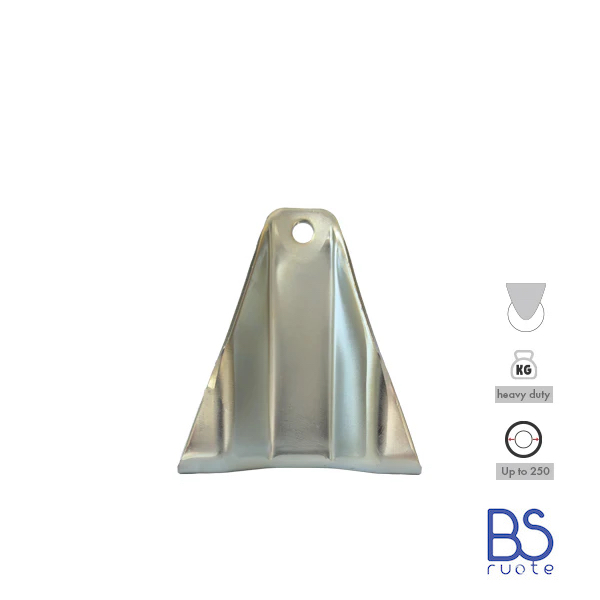Supporti per carichi PESANTI | Piastra FISSA di tipo industriale | Acciaio zincato spessore 3/4 mm | Per ruota Ø fino 250 supporto fisso | Portata fino a 800 Kg - immagine 2