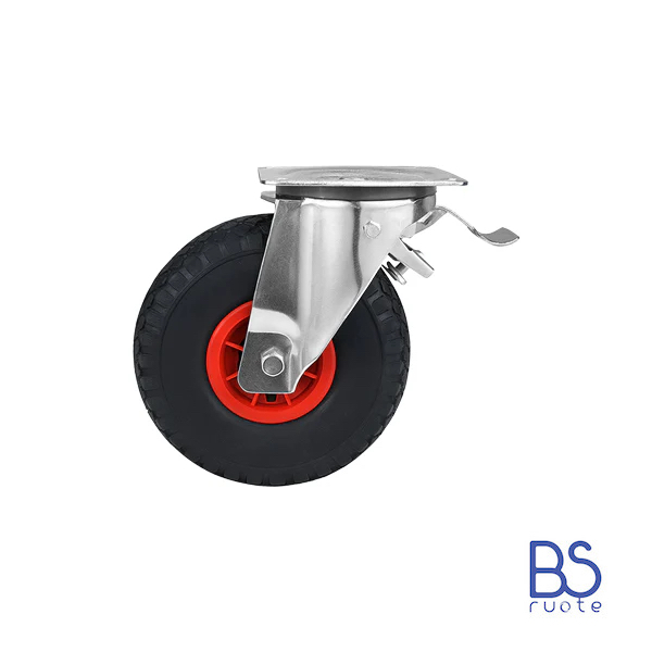 Ruote pneumatica | PR1805-2 | Per CARRELLI e alloggi NAUTICI con SUPPORTO a Piastra | Nucleo in plastica | 10"x3.00-4 | 260x85 | Porta barca e motori | Trasporto imbarcazioni | Portata 140 Kg - immagine 4