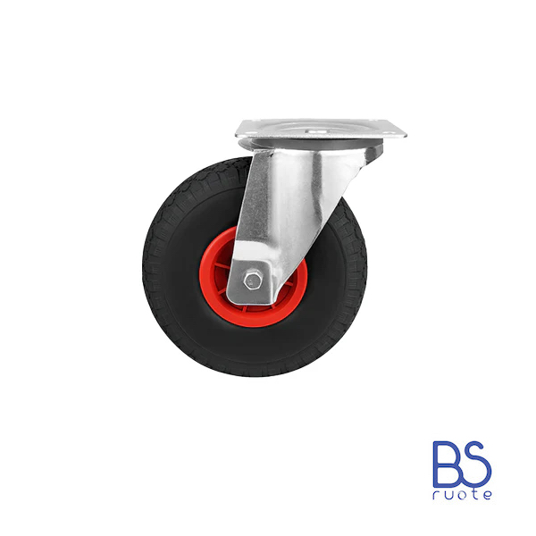 Ruote ANTIFORATURA | FFP1105 | Foam | SUPPORTO a Piastra | Nucleo in plastica | 10x3.00-4 | 260 x 73 | Per CARRELLI e alloggi NAUTICI | Porta barca e motori | Trasporto imbarcazioni | Portata 80 Kg - immagine 3