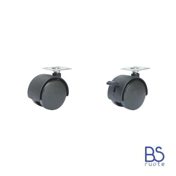 Ruote gemellate in poliammide TNYFO | Nylon (PA) | Diametro 40 o 50 mm | SUPPORTO | PIASTRA