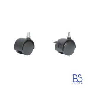 Ruote gemellate in poliammide TNYFO | Nylon (PA) | Diametro 40 o 50 mm | SUPPORTO | ROTANTE con codolo filettato