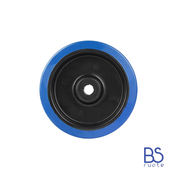 Ruote in gomma elastica | BLU O GRIGIO | Diametro da 80 a 250 mm | Scorrimento gabbia a rullini - immagine 2
