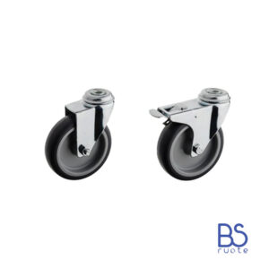 Ruote in gomma termoplastica (TPR) | GRIGIA | Diametro da 75 a 125 mm | SUPPORTO | ROTANTE