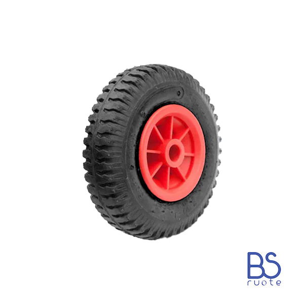 Ruote pneumatica PER CARRELLI e Carrelli NAUTICI | Nucleo in plastica | 8“x2.50-4 | 220x65 | Foro a BOCCOLA o Gabbia a RULLINI di 20 mm - immagine 2