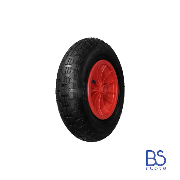 Ruota pneumatica PER CARRIOLE in nucleo in plastica | Battistrada DC | 16“x4.00-8 | 400 x 100 | Foro a boccola o gabbia a rullini di 20 mm - immagine 2