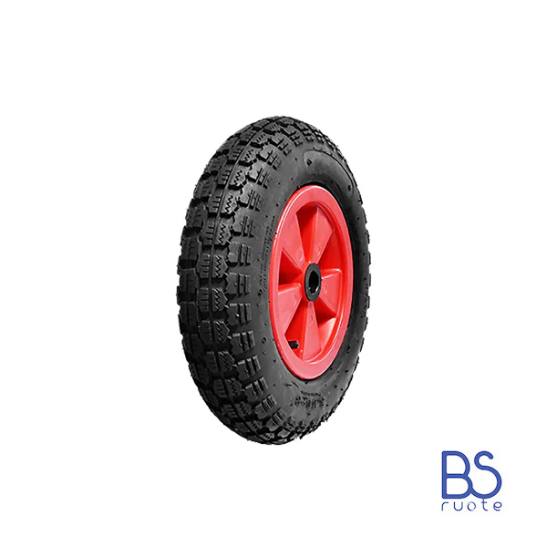 Ruota pneumatica PER CARRIOLE in nucleo in plastica | Battistrada DC | 16“x4.00-8 | 400 x 100 | Foro a boccola o gabbia a rullini di 20 mm - immagine 3