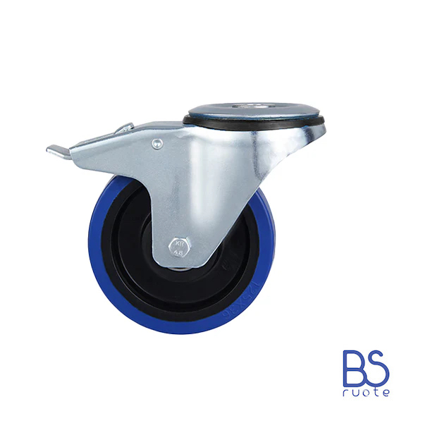 Ruote in gomma elastica | SUPPORTO | ROTANTE | BLU | Scorrimento cuscinetti a sfera - immagine 3