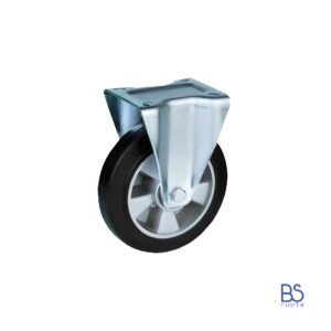 Ruote in gomma elastica | NERA | NUCLEO IN ALLUMINIO | CARICHI ELEVATI | SUPPORTO | PIASTRA