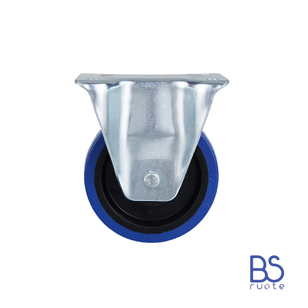 Ruote in gomma elastica | SUPPORTO | PIASTRA | BLU | Scorrimento cuscinetti a sfera - immagine 2