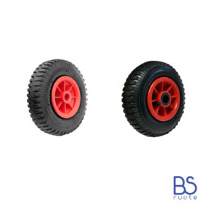 Ruote pneumatica PER CARRELLI e Carrelli NAUTICI | Nucleo in plastica | 8“x2.50-4 | 220x65 | Foro a BOCCOLA o Gabbia a RULLINI di 20 mm