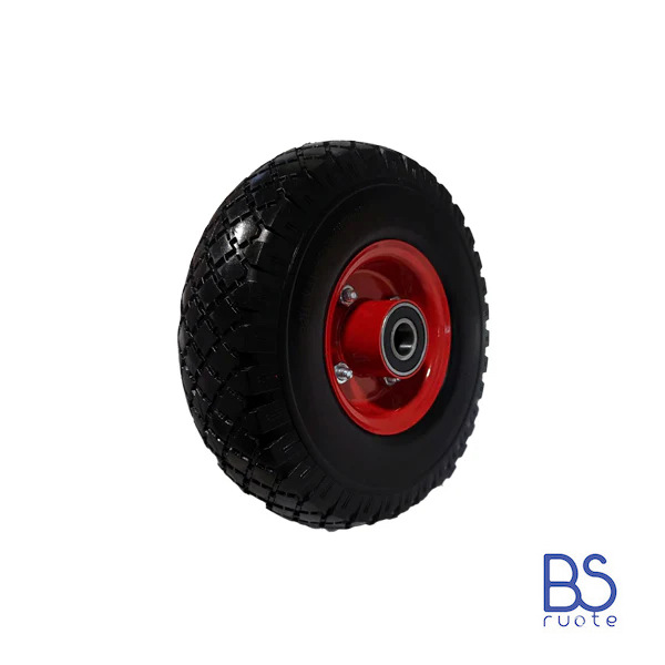 Ruota antiforatura PER CARRELLI in nucleo in LAMIERA | FFP1107-8 | 10“x3.00-4 | 260x73 | Battistrada C | Foro a Cuscinetti di 20 mm - immagine 3
