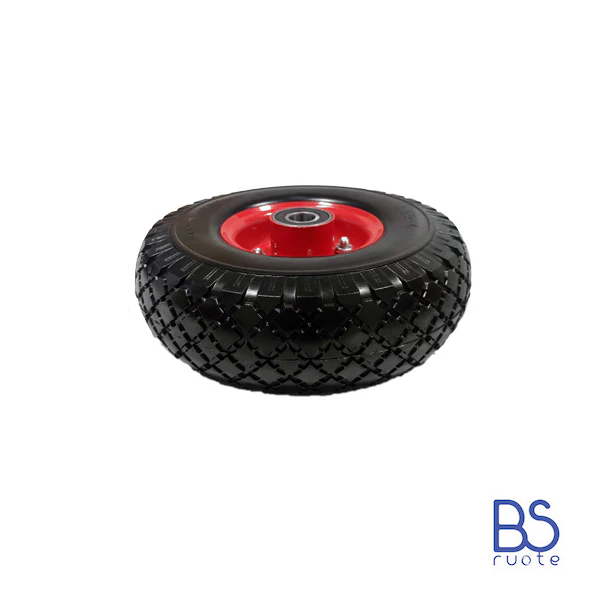 Ruota antiforatura PER CARRELLI in nucleo in LAMIERA | FFP1107-8 | 10“x3.00-4 | 260x73 | Battistrada C | Foro a Cuscinetti di 20 mm - immagine 4