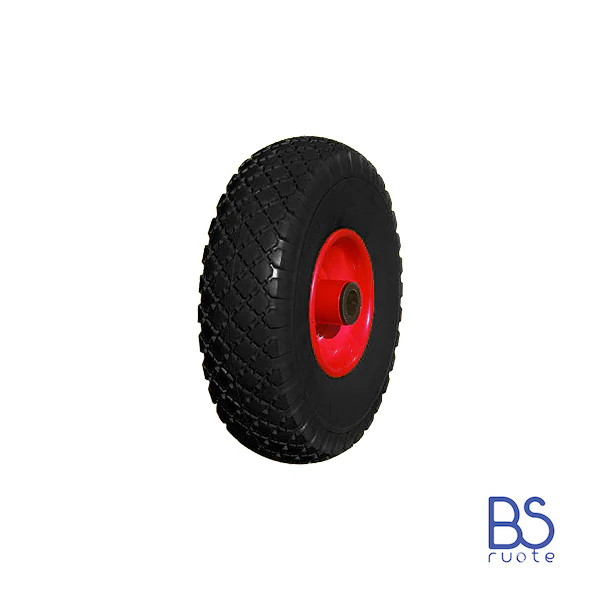 Ruota antiforatura PER CARRELLI in nucleo in LAMIERA | 10“x3.00-4 | 260x73 | Battistrada C | Foro a gabbia a rullini di 20 mm - immagine 2