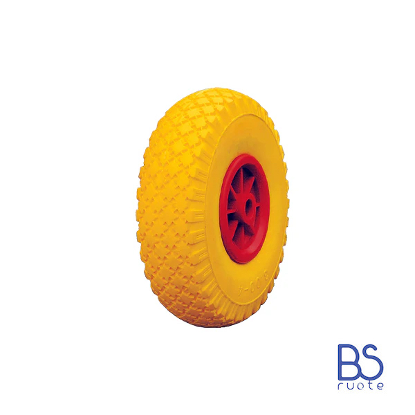 Ruota antiforatura PER CARRELLI e Carrelli NAUTICI | Nucleo in PLASTICA | 10“x3.00-4 | 260x73 | Foro a boccala - immagine 4