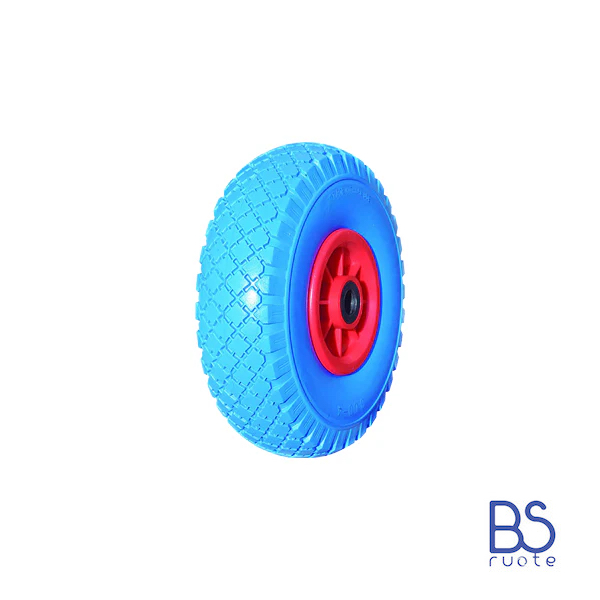 Ruota antiforatura PER CARRELLI in nucleo in PLASTICA | 10“x3.00-4 | 260x73 | Foro a gabbia di rullini - immagine 3