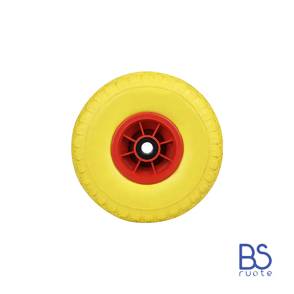 Ruota antiforatura PER CARRELLI in nucleo in PLASTICA | 10“x3.00-4 | 260x73 | Foro a gabbia di rullini - immagine 7