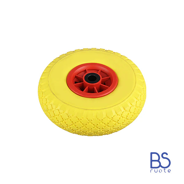 Ruota antiforatura PER CARRELLI in nucleo in PLASTICA | 10“x3.00-4 | 260x73 | Foro a gabbia di rullini - immagine 6