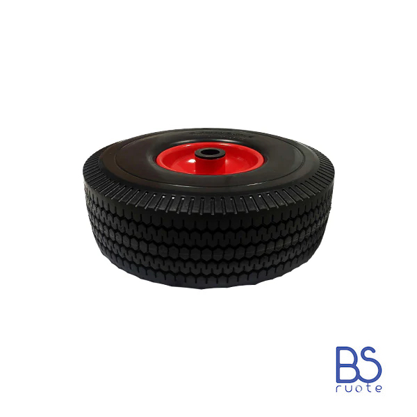 Ruota antiforatura PER CARRELLI in nucleo in LAMIERA | FFP1503RE | 10“x4.10/3.50-4 | 260x85 | Battistrada E | Foro a rullini di Ø 20 mm - immagine 5