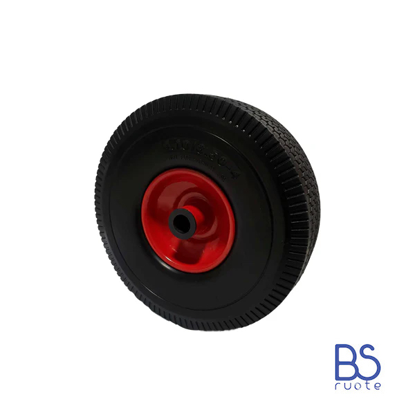 Ruota antiforatura PER CARRELLI in nucleo in LAMIERA | FFP1503RE | 10“x4.10/3.50-4 | 260x85 | Battistrada E | Foro a rullini di Ø 20 mm - immagine 3