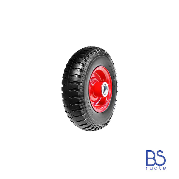 Ruota antiforatura PER CARRELLI in nucleo in LAMIERA | FFP1501 | 8“x2.50-4 | 220x65 | Battistrada B | Foro a Cuscinetti di 20 mm