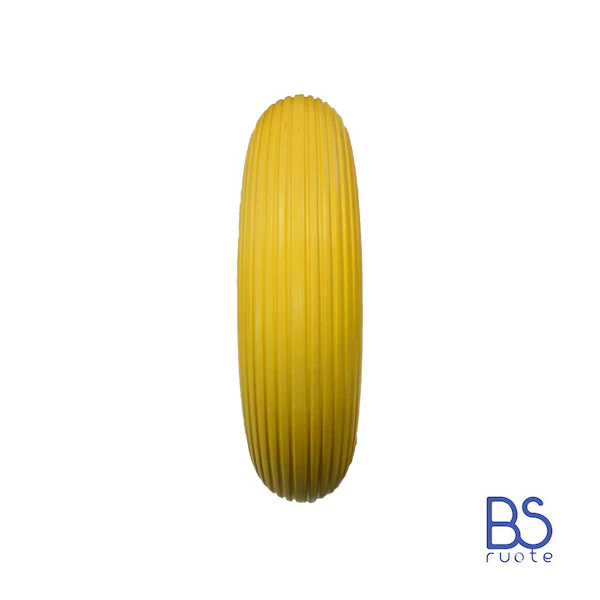 Ruota antiforatura PER CARRIOLE in nucleo in plastica | 16“x4.00-8 | 400x85 | Battistrada A | Foro a gabbia rullini di 20 mm | FFP1302RBY - immagine 5