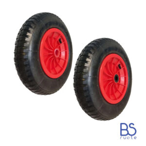 Ruota pneumatica PER CARRIOLE e Carrelli NAUTICI | Nucleo in plastica | Battistrada A | 14“x3.50-8 | 360 x 85 | Foro a boccola o gabbia a rullini di 25 mm