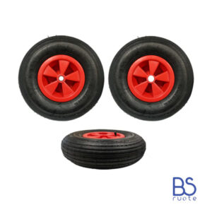 Ruota pneumatica PER CARRIOLE e Carrelli NAUTICI | Nucleo in plastica | 13“x4.00-6 | 330 x 100 | Foro a boccola