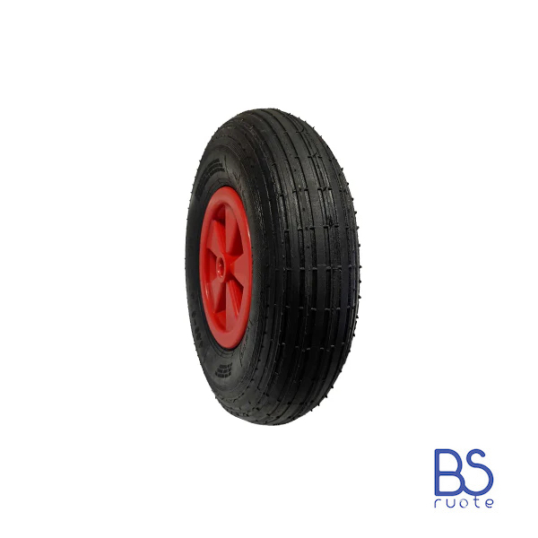 Ruota pneumatica PER CARRIOLE e Carrelli NAUTICI | Nucleo in plastica | 13“x4.00-6 | 330 x 100 | Foro a boccola - immagine 4