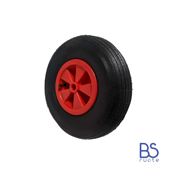 Ruota pneumatica PER CARRIOLE e Carrelli NAUTICI | Nucleo in plastica | 13“x4.00-6 | 330 x 100 | Foro a boccola - immagine 3