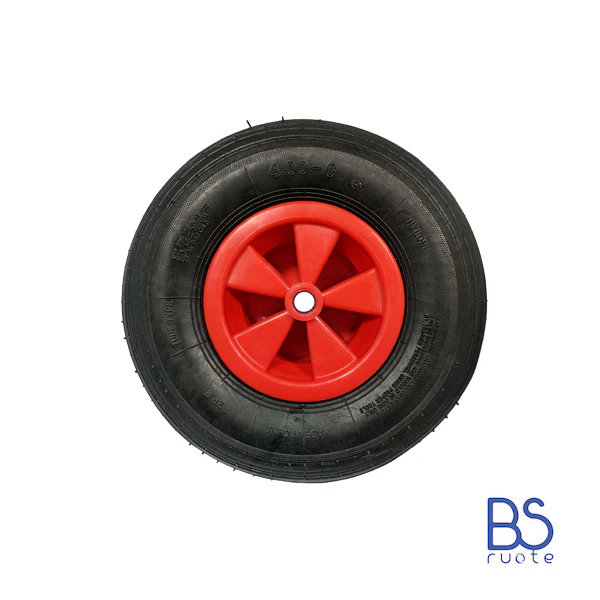 Ruota pneumatica PER CARRIOLE e Carrelli NAUTICI | Nucleo in plastica | 13“x4.00-6 | 330 x 100 | Foro a boccola - immagine 2