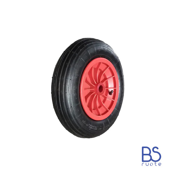 Ruota pneumatica PER CARRIOLE e Carrelli NAUTICI | Nucleo in plastica | Battistrada A | 16“x4.00-8 | 400 x 100 | Foro a boccola o gabbia a rullini di 25 mm - immagine 2