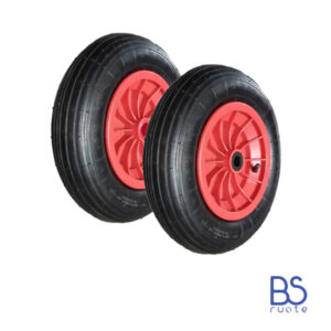 Ruota pneumatica PER CARRIOLE e Carrelli NAUTICI | Nucleo in plastica | Battistrada A | 16“x4.00-8 | 400 x 100 | Foro a boccola o gabbia a rullini di 25 mm